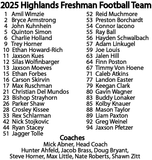 Highlands Freshman Football Champions Apparel