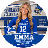 Volleyball 3" Personalized Buttons