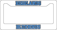 Highlands Bluebirds Custom/Personalized License Plate Surround