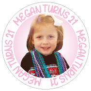 21st Birthday Sorority Girl Party Stickers