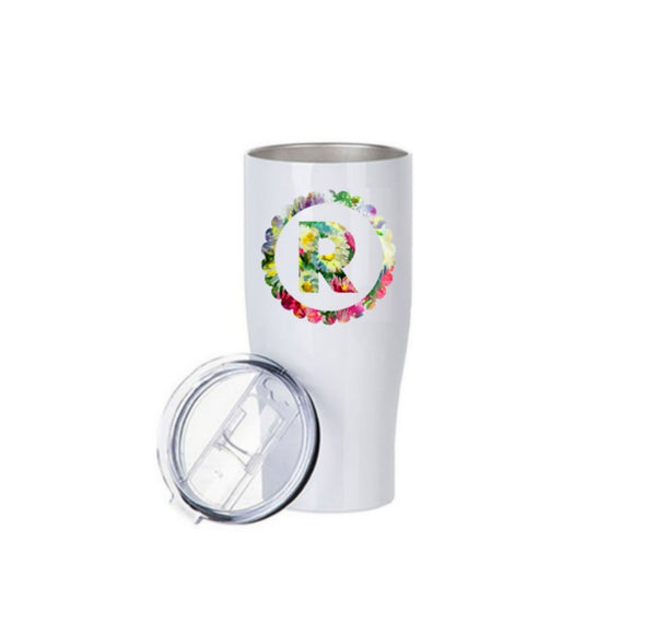 Floral Monogram 30 oz. Tumbler