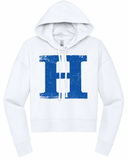 Highlands H Distressed Graphic Cropped Hoodie