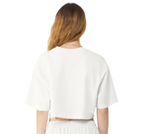 Highlands Distressed Graphic Cropped T-Shirt | Vintage White