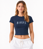 Highlands BIRDS Baby Tee | Navy