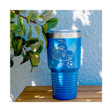 Highlands Sports Blue Stainless Steel Etched Tumbler