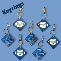 Football Fiberboard Keyring