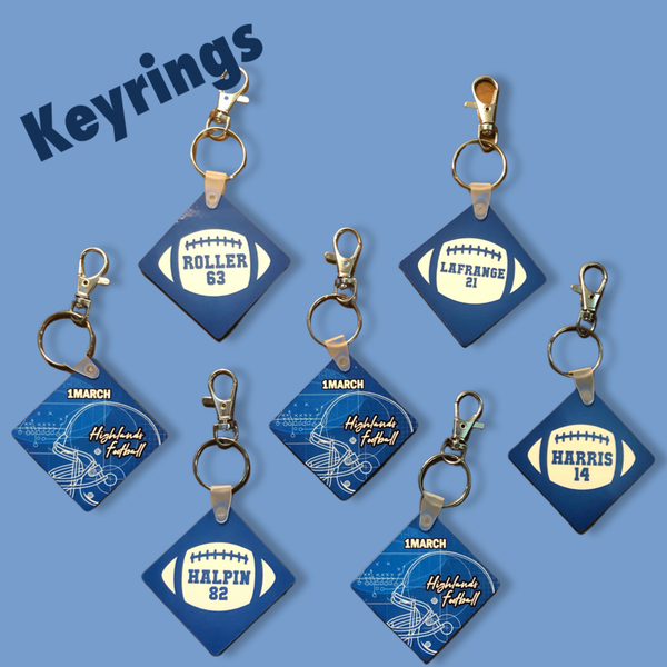 Football Fiberboard Keyring