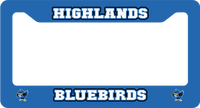 Highlands Bluebirds Custom/Personalized License Plate Surround