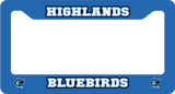 Highlands Bluebirds Custom/Personalized License Plate Surround