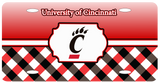 University of Cincinnati License Plate