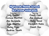 8th Grade Highlands Volleyball Ornament